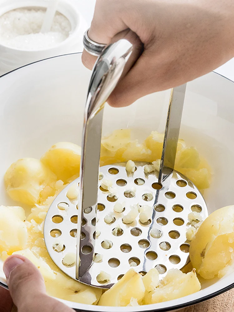 

Stainless Steel Potato Masher Baby Food Multifunctional Presser Ricer Fruit Vegetable Tools Kitchen Gadgets Accessories
