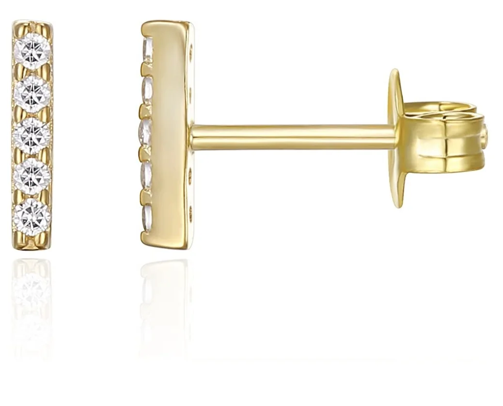 

100 Pair Geometric Earrings for Women Trendy Paved CZ Long Bar Ear Studs Earrings Party brincos