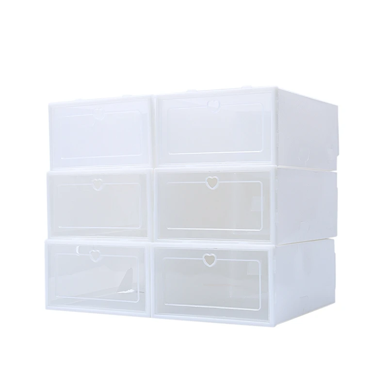 6 шт. прочные пластиковые обувные коробки флип бокс для обуви утолщенный