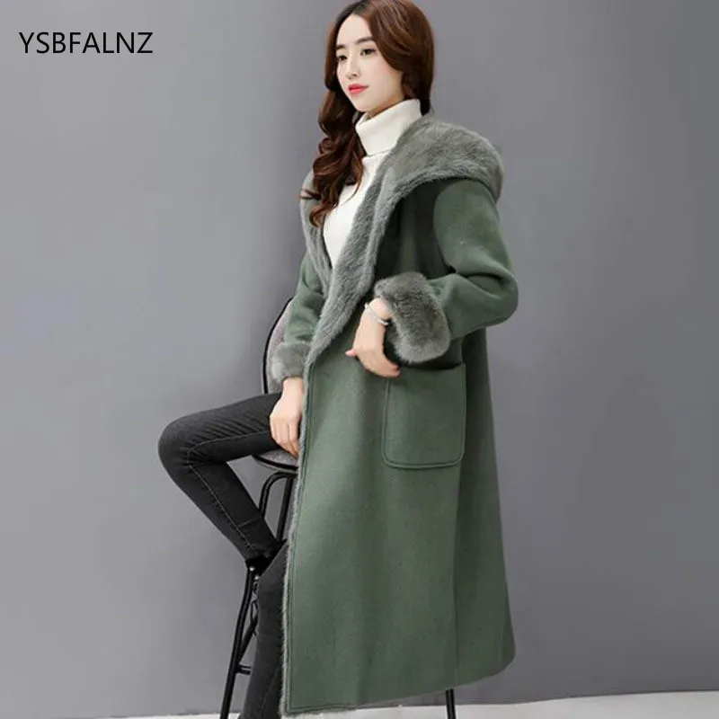 

Длинные бархатные куртки в Корейском стиле, зимние толстые теплые пальто с капюшоном, женская модная винтажная уличная одежда в стиле оверс...