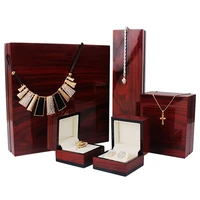 luxury big wooden jewelry necklace box nice quality jewellery gift packaging storage cases with custom logo