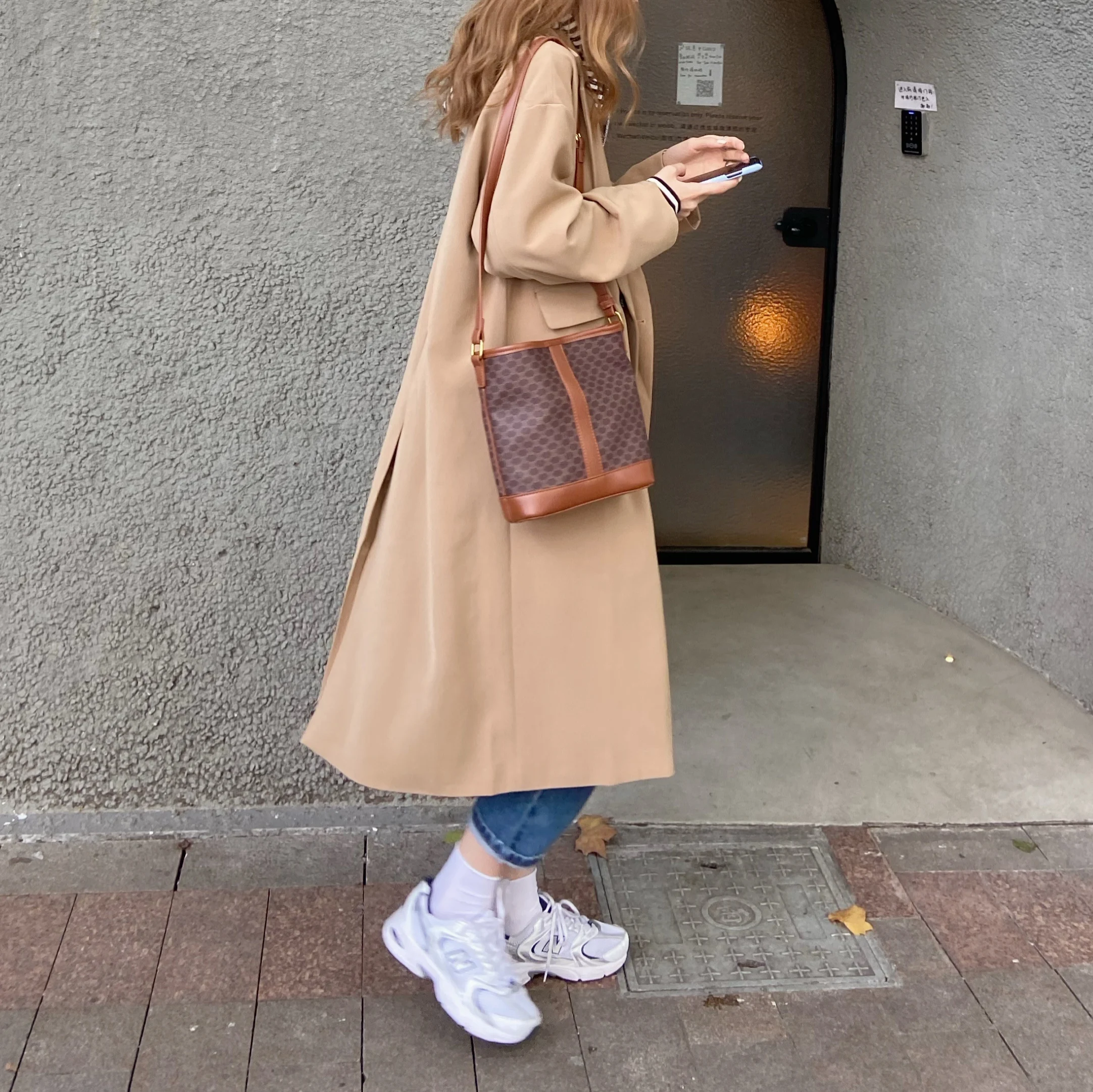 

Korean Style Wild Double-breasted Long blazer windbreaker for women straight fashion long Ladies work wear nice Coats