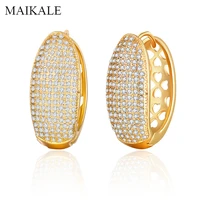 maikale new vintage stud earrings for women cubic zircon stone for women 585 rose white gold stud earring 2021 trend wholesale