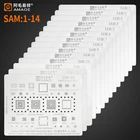 Amaoe SAM1-15 BGA Reballing Stencil для Samsung A10-A70 A40S S10 S9 S8 S21 S20 S7 Note 10 9 8 7 5 4 J1-J7 CPU RAM Power IC Chip