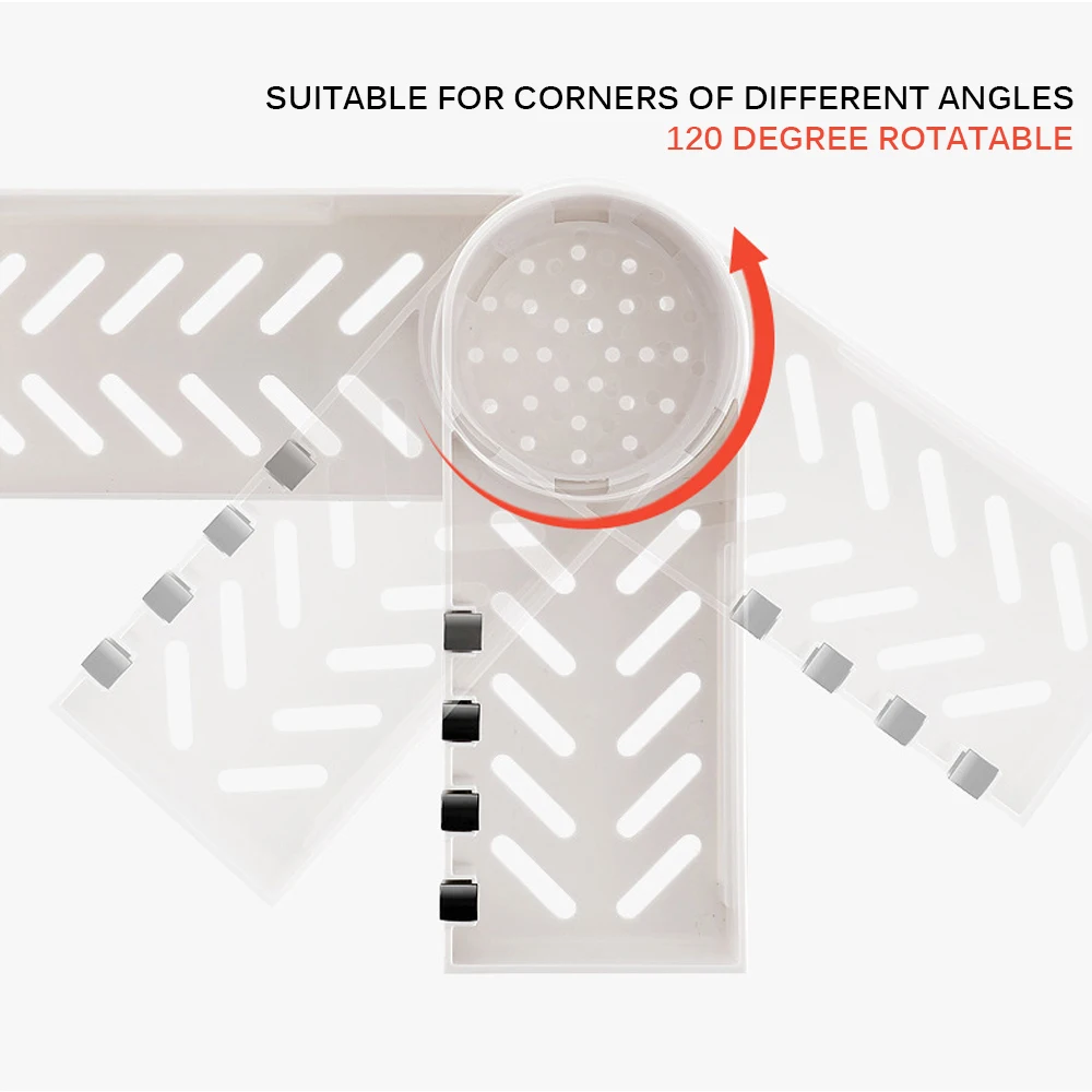 Вращающаяся полка-органайзер для ванной комнаты с 4 крючками настенное крепление