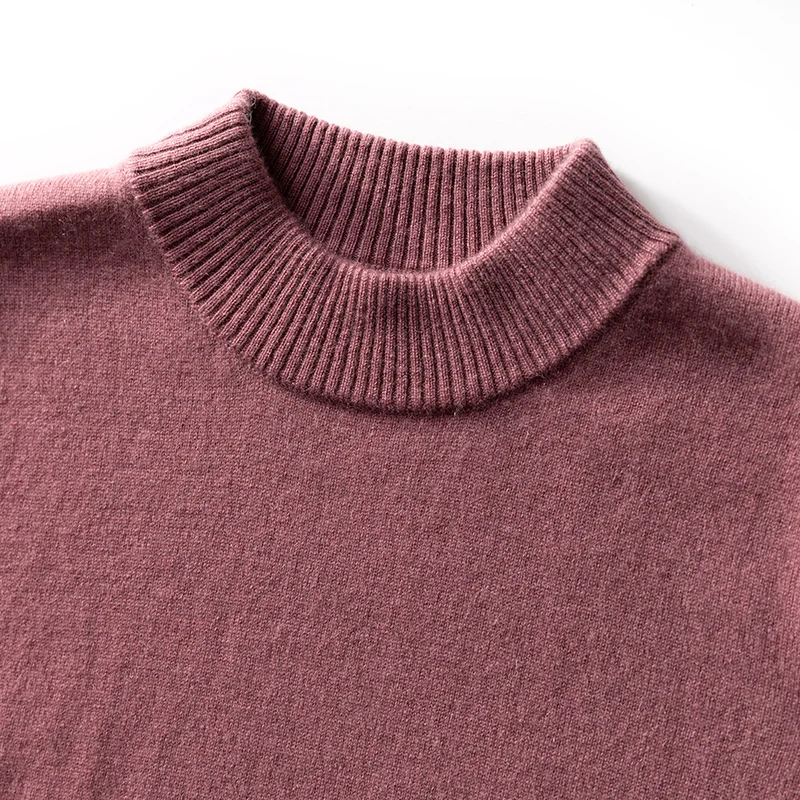 2020 Для женщин натуральная шерсть кашемир 35 высокое в рубчик с О-образным вырезом