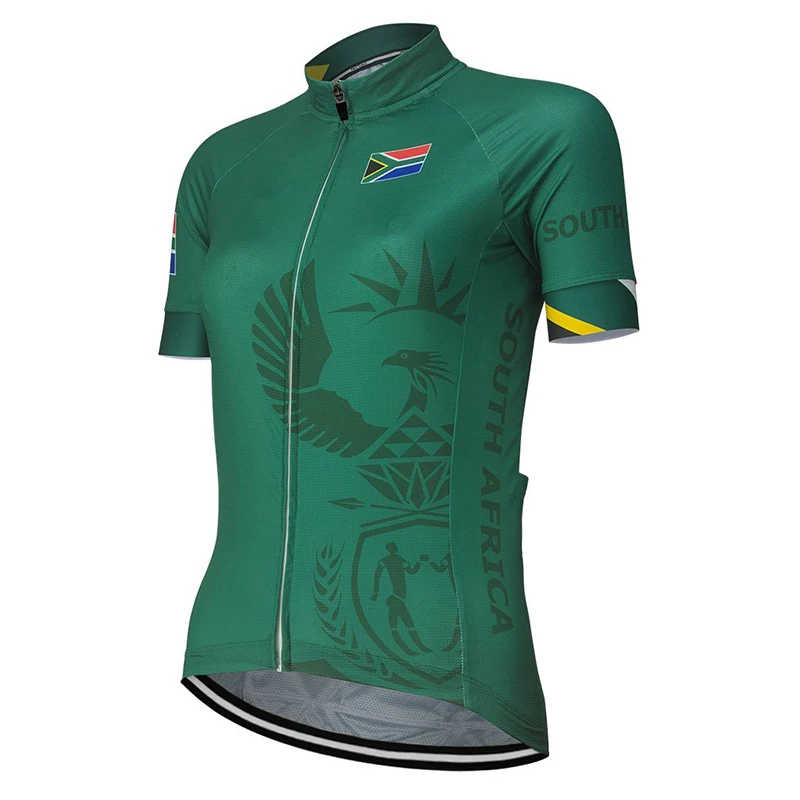

2022 NEWTeam South Rfrica Women Summer Cycling Jersey Customized Bike Road Mountain Race Tops Green Cycling Clothing Quick Dry