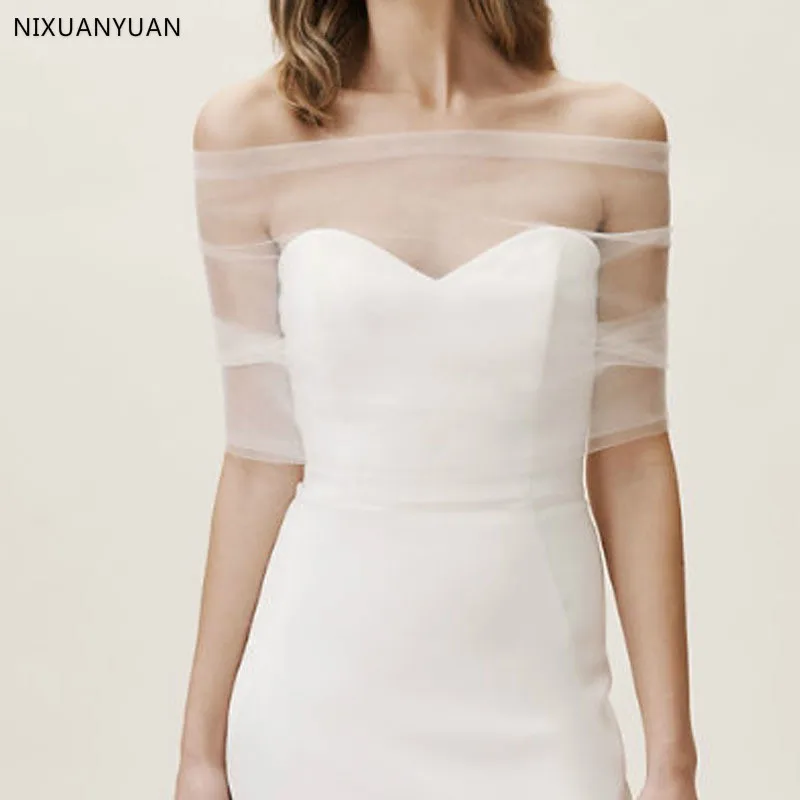 Женское свадебное болеро свадебная накидка из тюля с запахом иллюзией открытыми