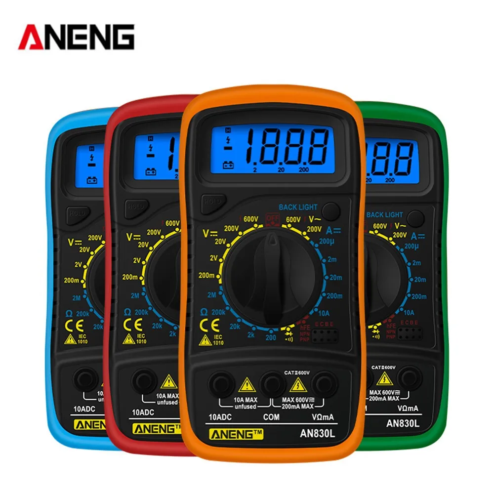 Профессиональный цифровой мультиметр ANENG AN830L с ЖК-подсветкой портативный