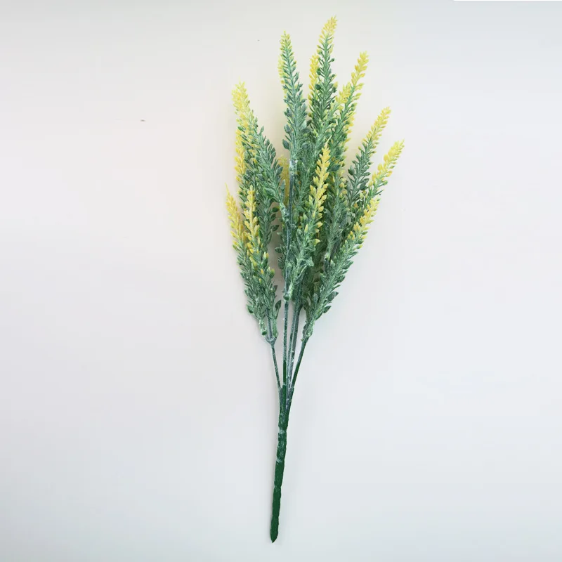 yellow 1 шт. пластиковые искусственные Лавандовые цветы фиолетовые Романтические цветы букет Свадебная вечеринка украшение дома аксессуары - Цвет: yellow