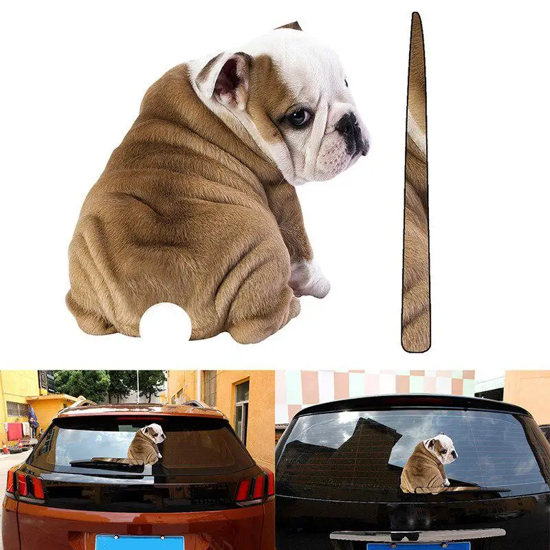 Car Stickers Funny Dog Decal Moving Tail Reflective Sticker Rear windshield Wiper Decals Accessories | Автомобили и мотоциклы
