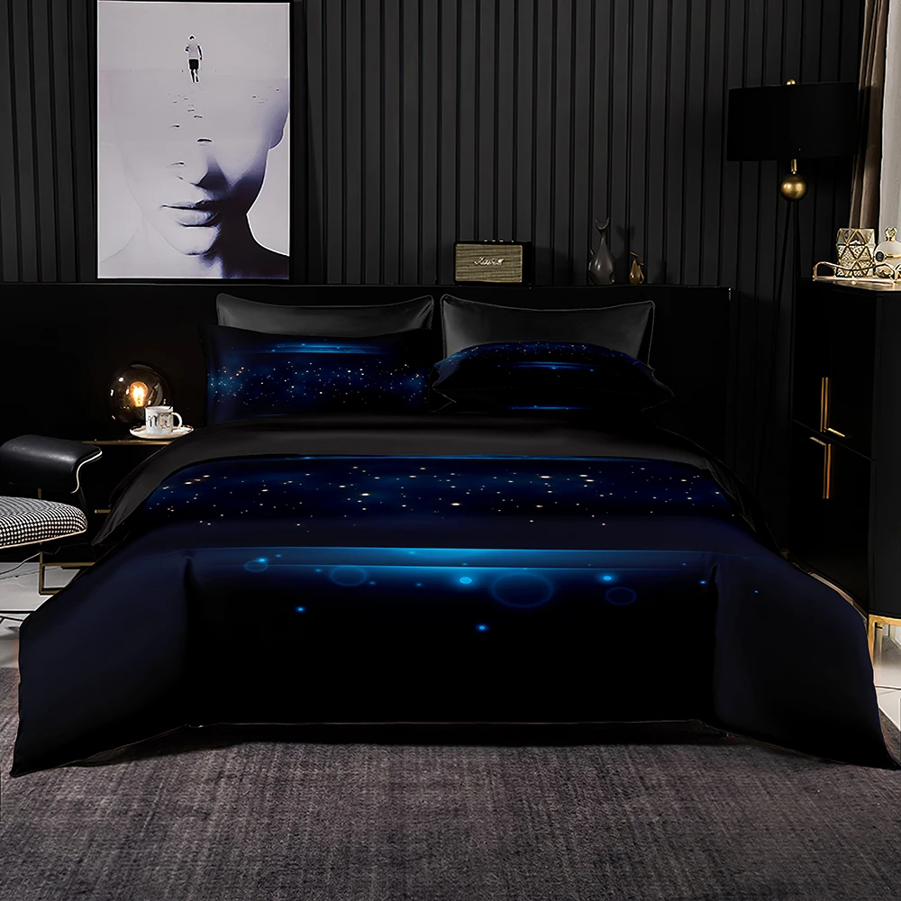 Комплекты постельного белья с голубыми точками 2/3 шт. роскошный пододеяльник