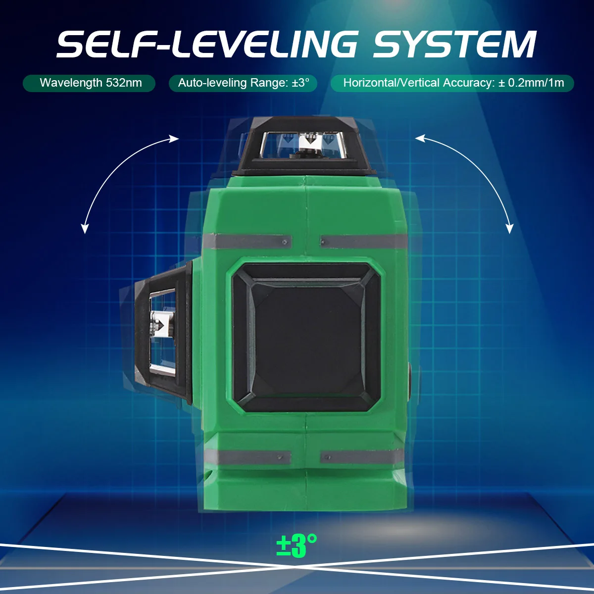 ZEAST лазерный уровень 3D 12 линий автоматическая система самонивелирующегося 360 °