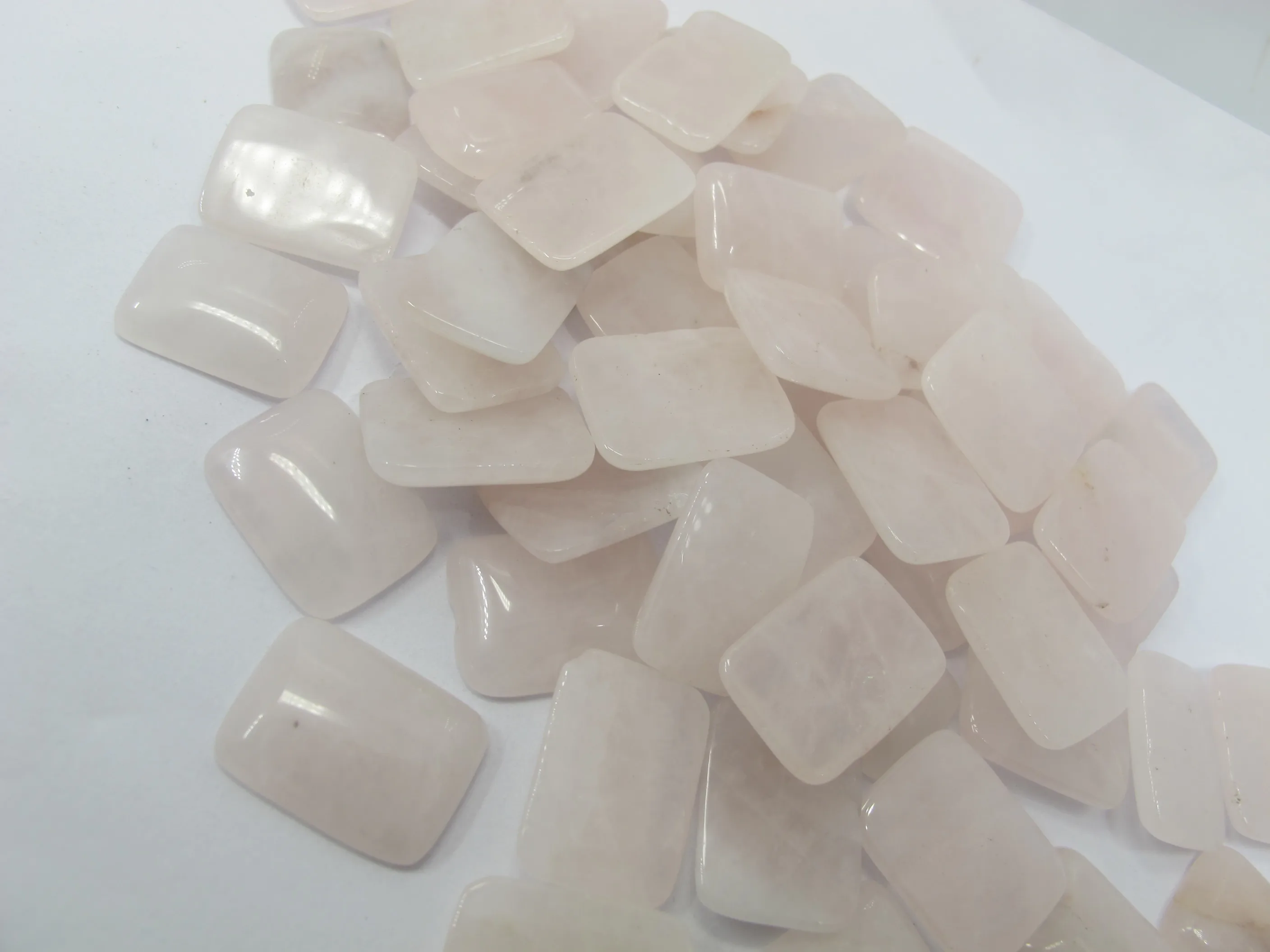 

Natural Rose Pink Quartz Bead Cabochon 15x20mm Rectangle Gem Stone Cabochon,Jewelry Ring Face Pendnat,10pcs/lot