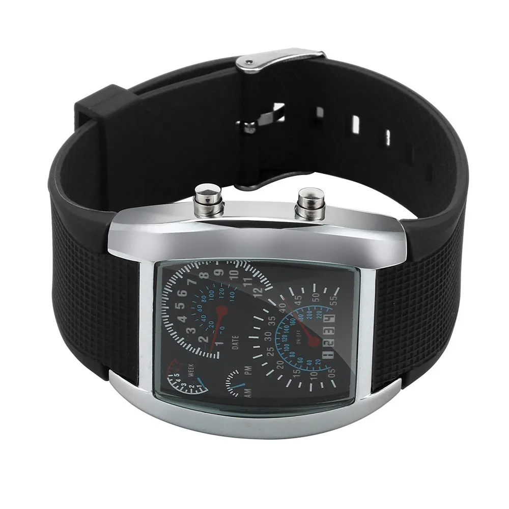 Мужские часы модный светодиодный светильник вспышка турбо Спидометр спортивный