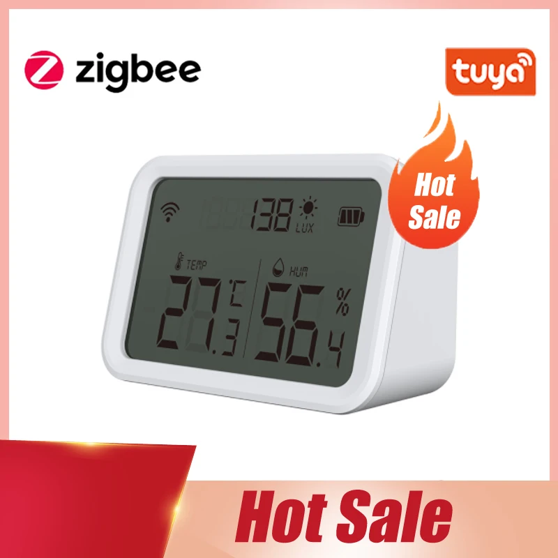 

Tuya ZigBee Smart Life WiFi And Humidity Sensor Indoor Hygrometer Thermometer With LCD Display Support Alexa Google Home