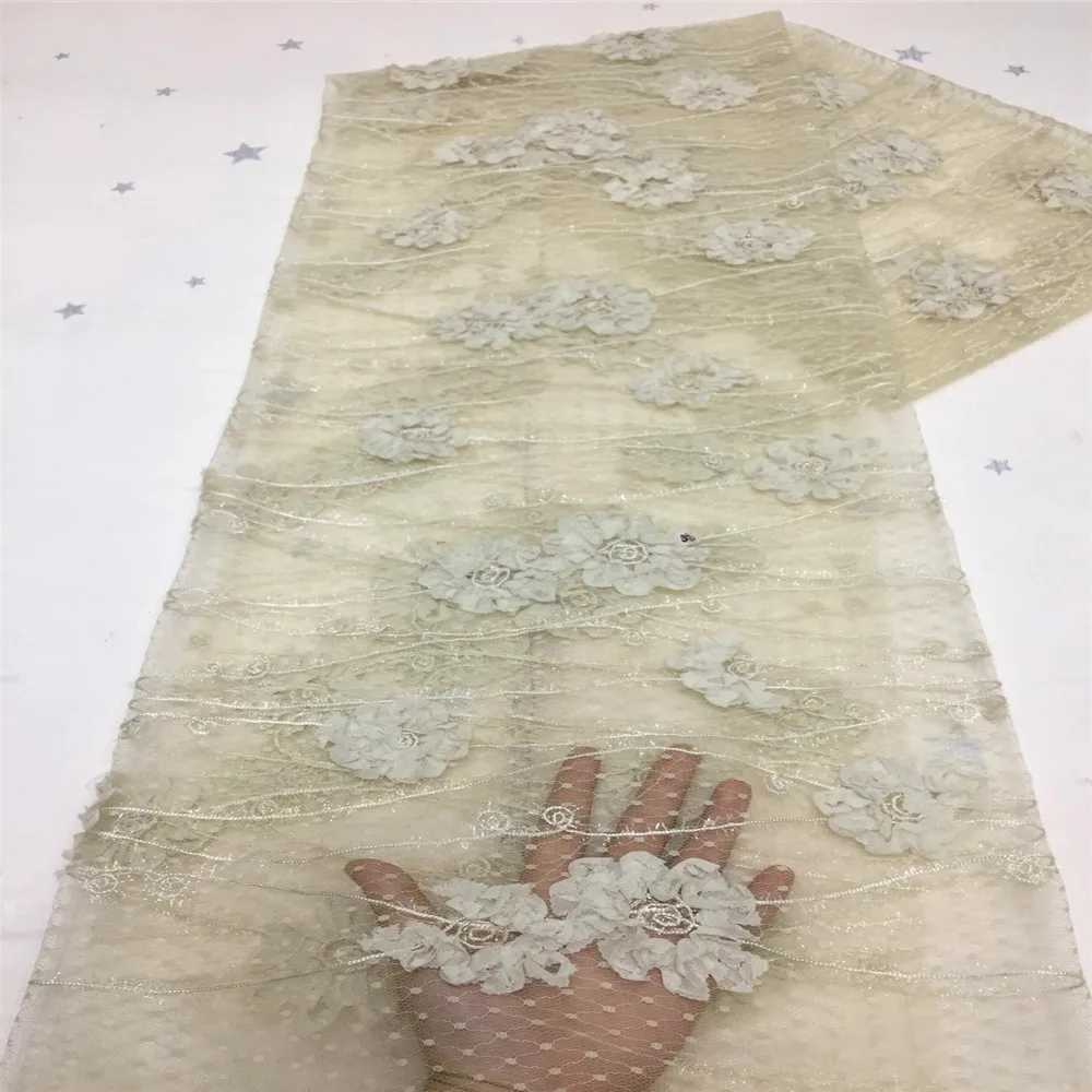 

Soso African 3D Flower Lace Fabric 2020 High Quality Lace French Net Embroidery Tulle Lace Fabric For Women Wedding Sewing