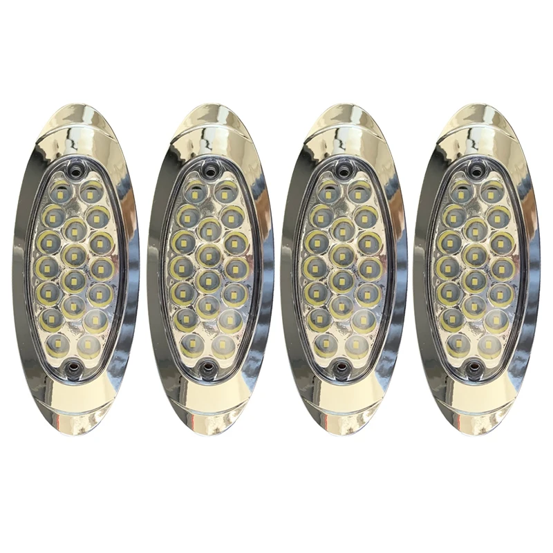 

4 Pcs 12V-24V DC 6.4 Inch LED Side Marker Clearance Lamp Heavy Truck Lighting for Trailer Truck ATV SUV