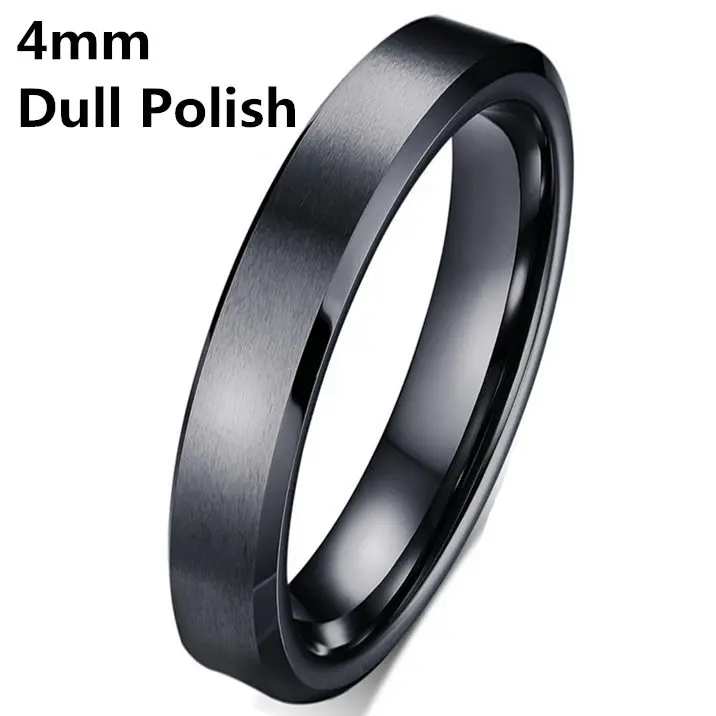4mm Dull Black 8 мм Яркий польская серебро Цвет Титан кольцо для Для мужчин - Цвет основного камня: 4mm Dull Black