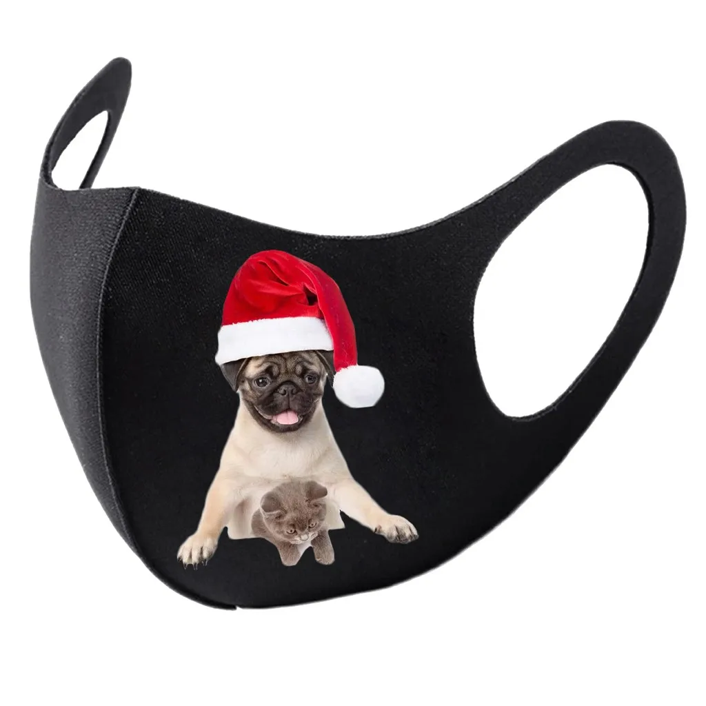 Рождественская маска с милым принтом животными на Рождество вечерние для лица