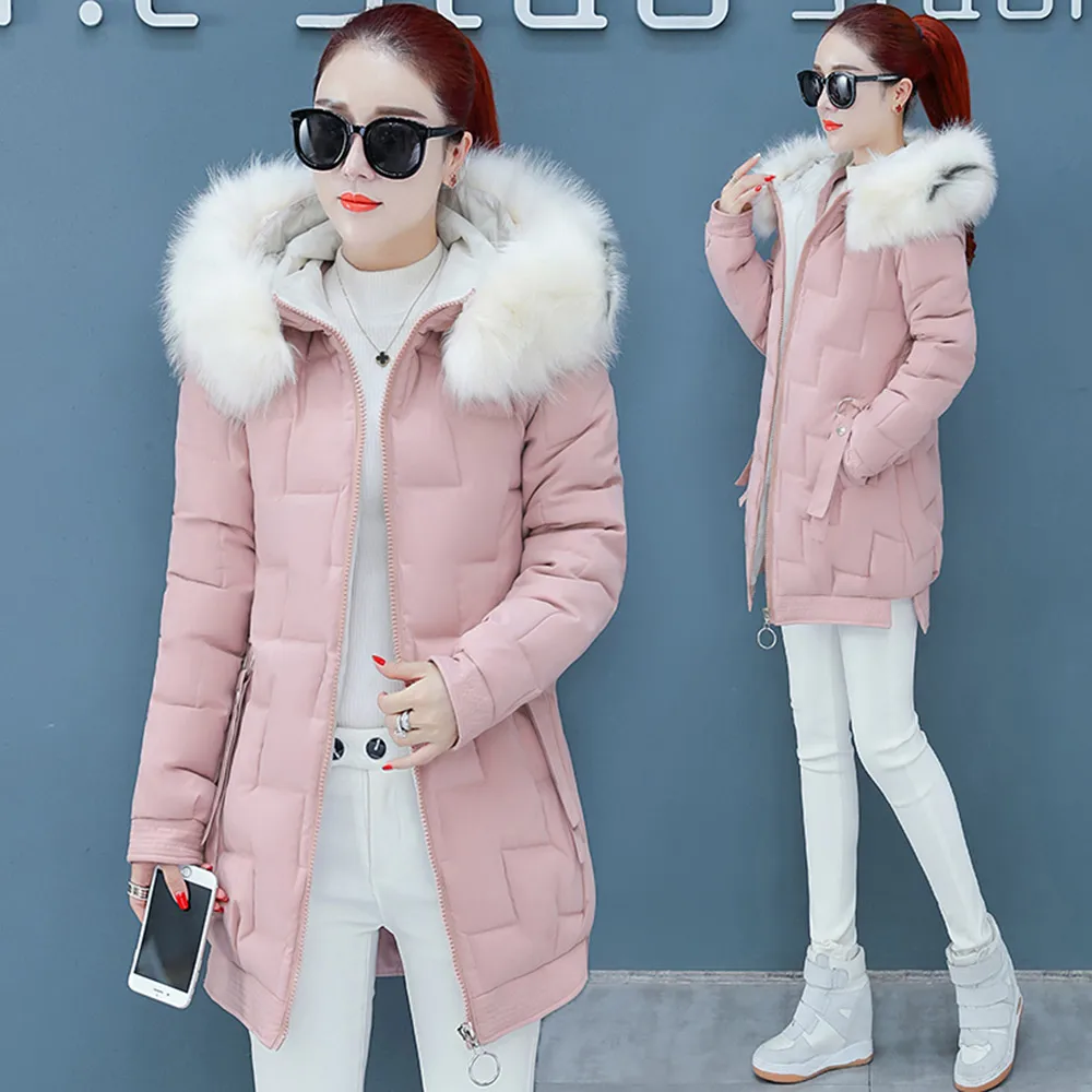 PinkyIsBlack модный легкий мех зимняя куртка для женщин с хлопковой подкладкой теплое толстое Женское зимнее пальто Длинная Парка женская куртка