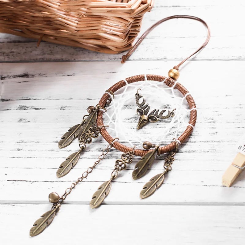 Креативные Перьевые Украшения ручной работы в виде Ловца снов подарок для