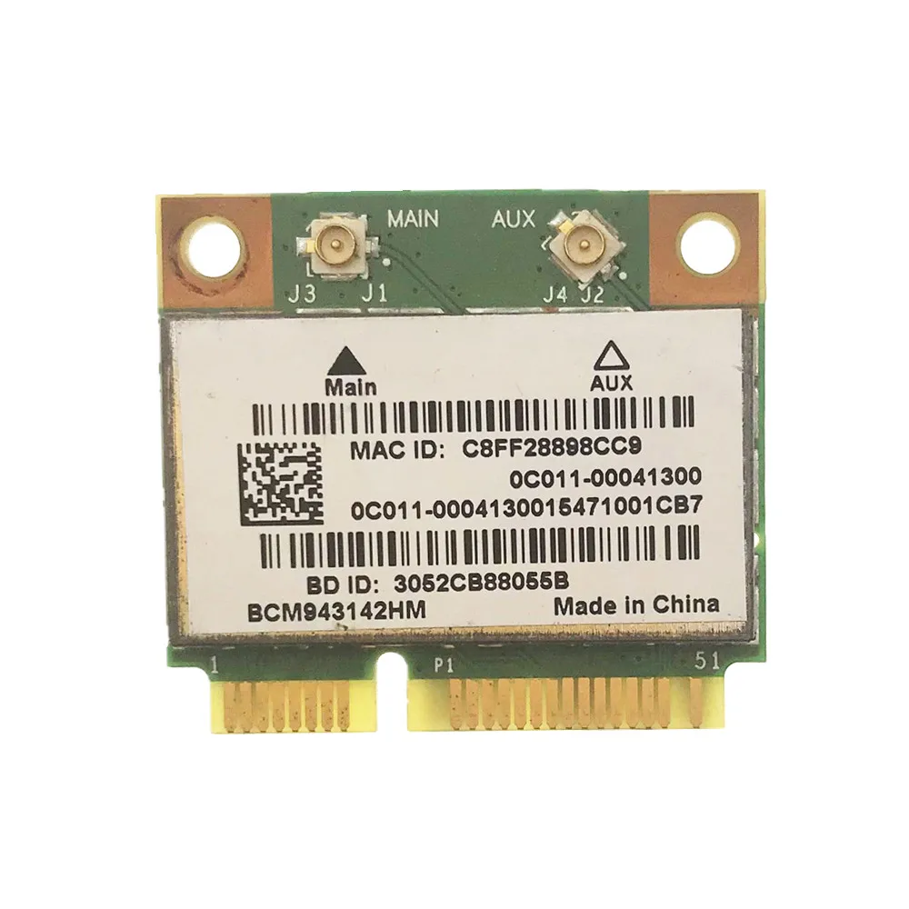 For Broadcom BCM943142HM 43142HM 802.11 b/g/n Wifi + Fit for Bluetooth 4.0 Half Mini PCIe Wireless Card | Компьютеры и офис
