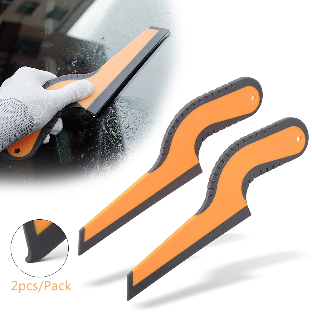EHDIS 2pcs Vinyl Car Wrapping Snow Rubber Scraper Window Tint Film Sticker Remover Tools Windshield Washing Water Wipe Squeegee |