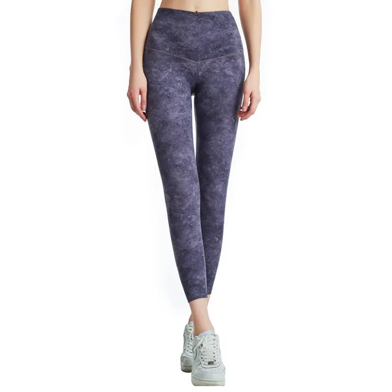 

New print camouflage yoga pants with high waist and buttocks, tight peaches and buttocks, fitness and sports seven-point pants