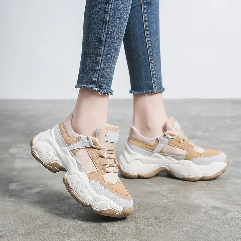 

2021 New High Quality Trainers Women's Platform Sneakers Women Shoes Breathable Casual Women Running Chunky Sneakers