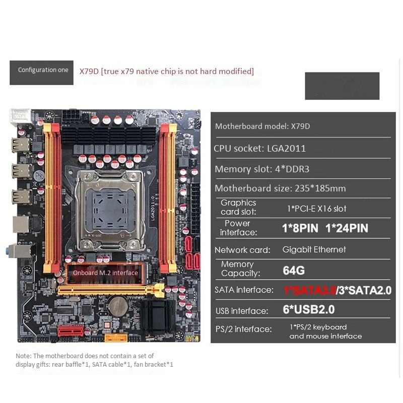 

Luxury Midplane X79-2011 Pin Computer Motherboard DDR3 64G Supports ECC4 Memory Slots Support 2680V2 2660 Four Channels