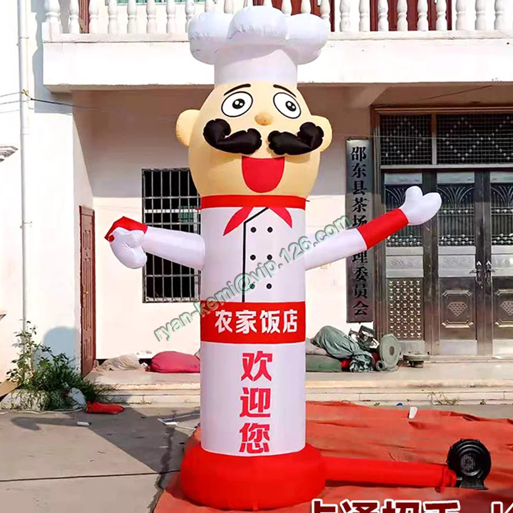 3m 10ft Inflatable Chef Air Dancer Waving Hand Cook Balloon For Restaurant Promotion Advertising Free Custom Logo With Blower | Игрушки и