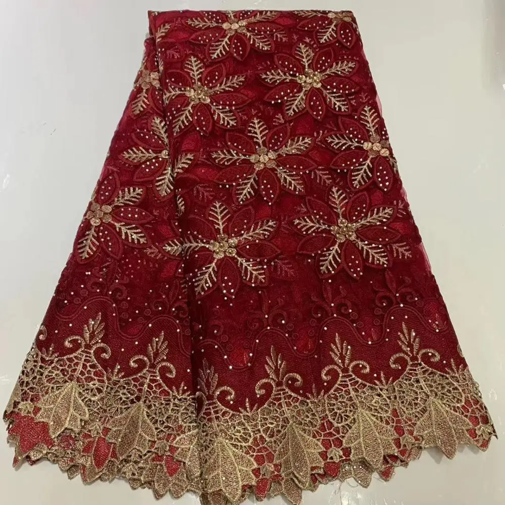 

New Design African Lace Fabric High Quality French Tulle Lace Fabric 2020 Nigerian Laces Guipure Embroidery Fabric For Wedding
