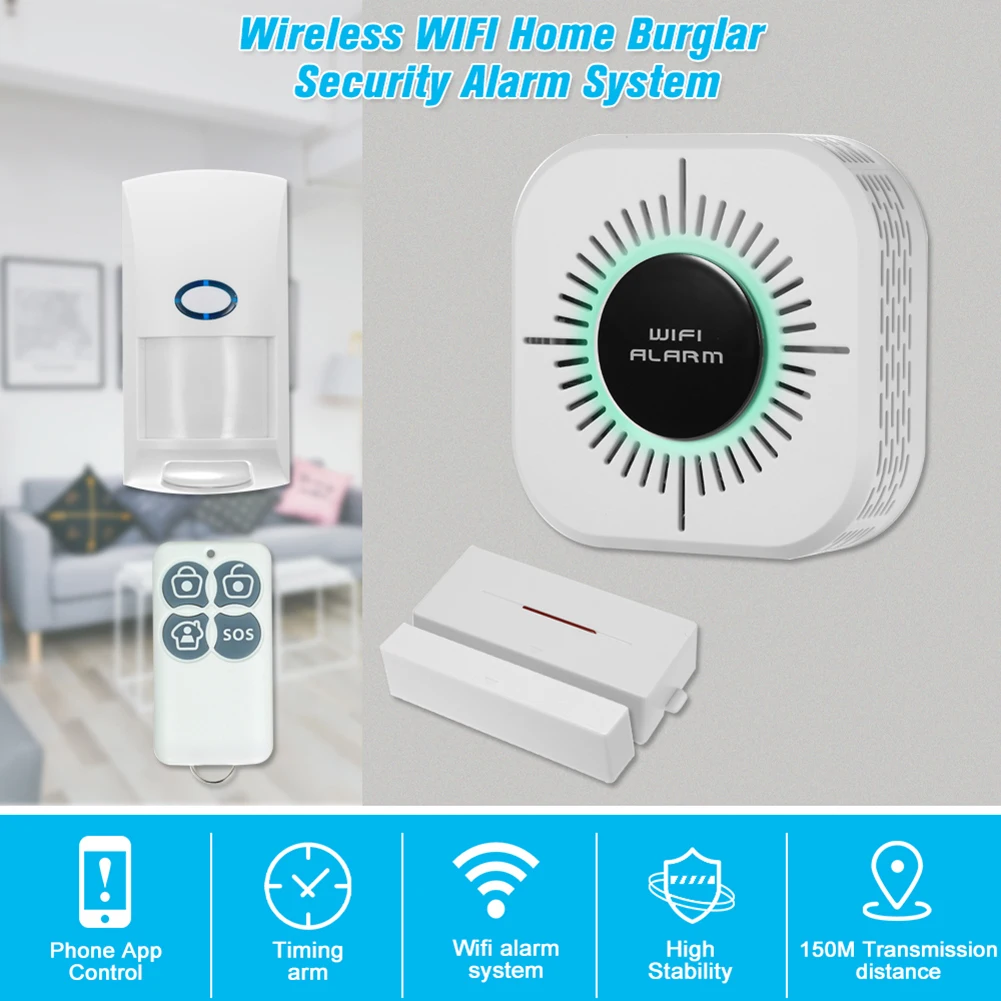 Домашняя Интеллектуальная охранная сигнализация с Wi Fi сирена для окон и дверей