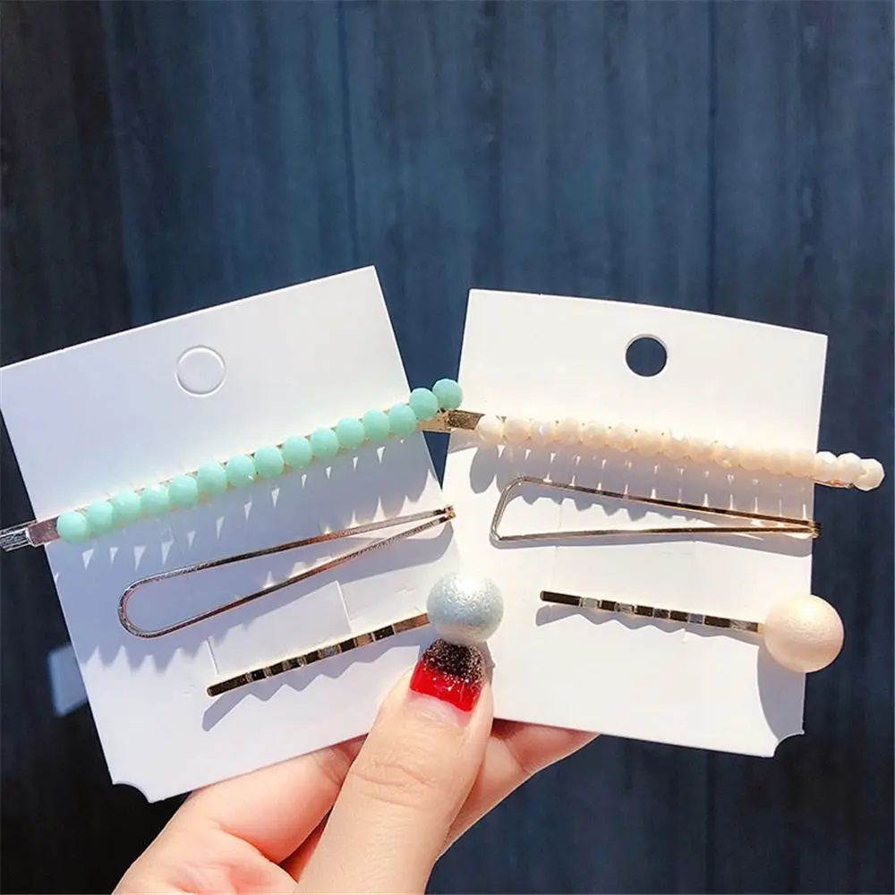 1 комплект Корейские шпильки с жемчугом хрустальные цветочные бусины заколки для