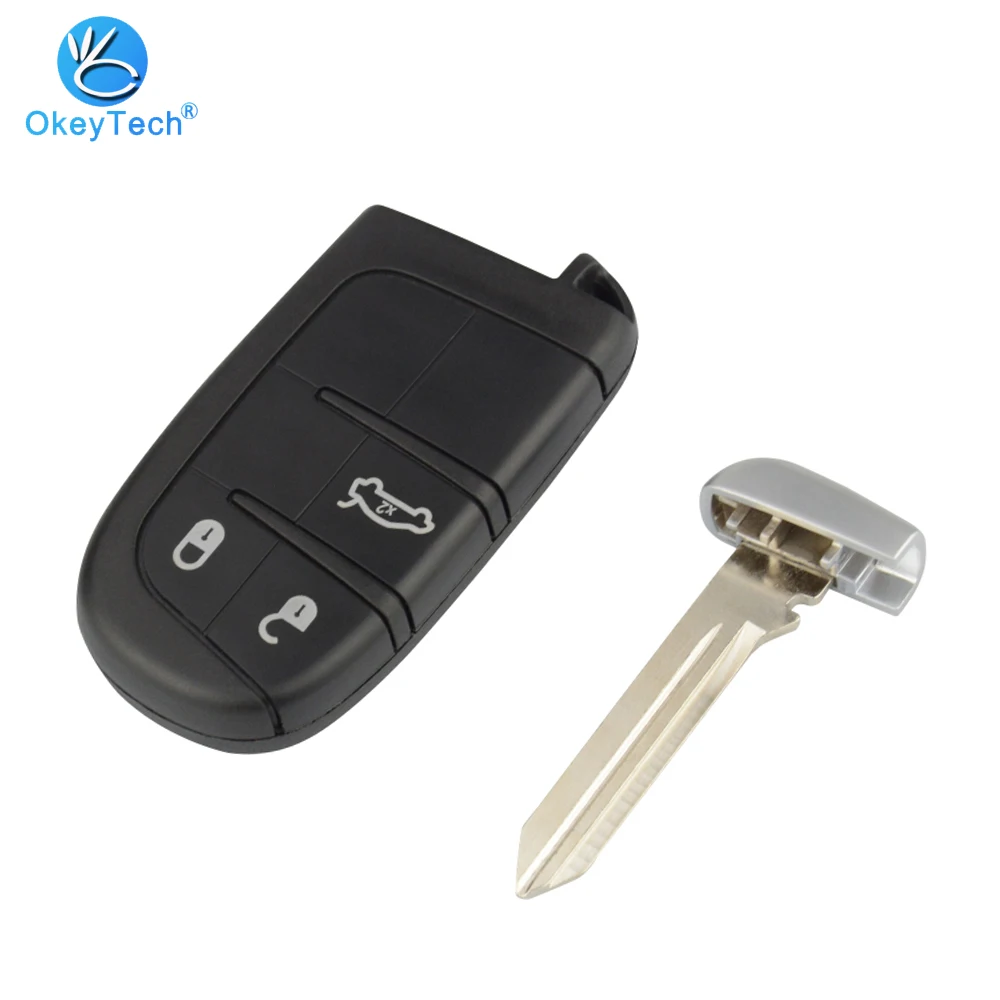 

Чехол OkeyTech для автомобильного ключа Chrysler для Jeep Compass Renegade Cherokee, чехол для телефона с тремя кнопками, лезвие для экстренной вставки