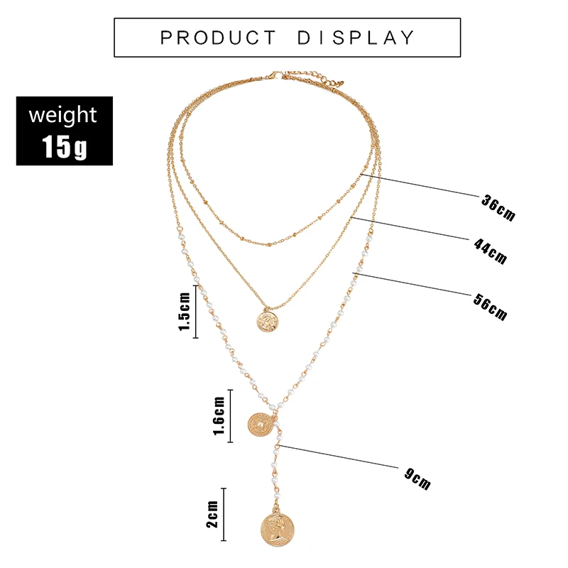 Tocona роскошное многослойное ожерелье с кулоном в виде монеты для женщин Жемчужный