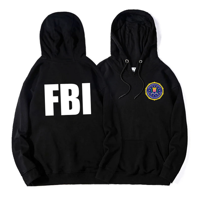 FBI Police Толстовка для мужчин Забавный принт Толстовка Женская флисовая Толстовка пуловер Хлопок С Капюшоном Зимняя теплая одежда косплей