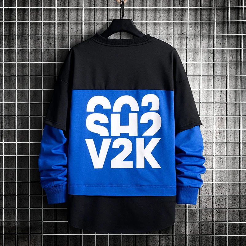 

SingleRoad Mens Tracksuit Men Sets 2021 Patchwork Sweatshirt Streetwear Oversized Long Sleeve Sportswear Sweatpants 2 Pieces Set