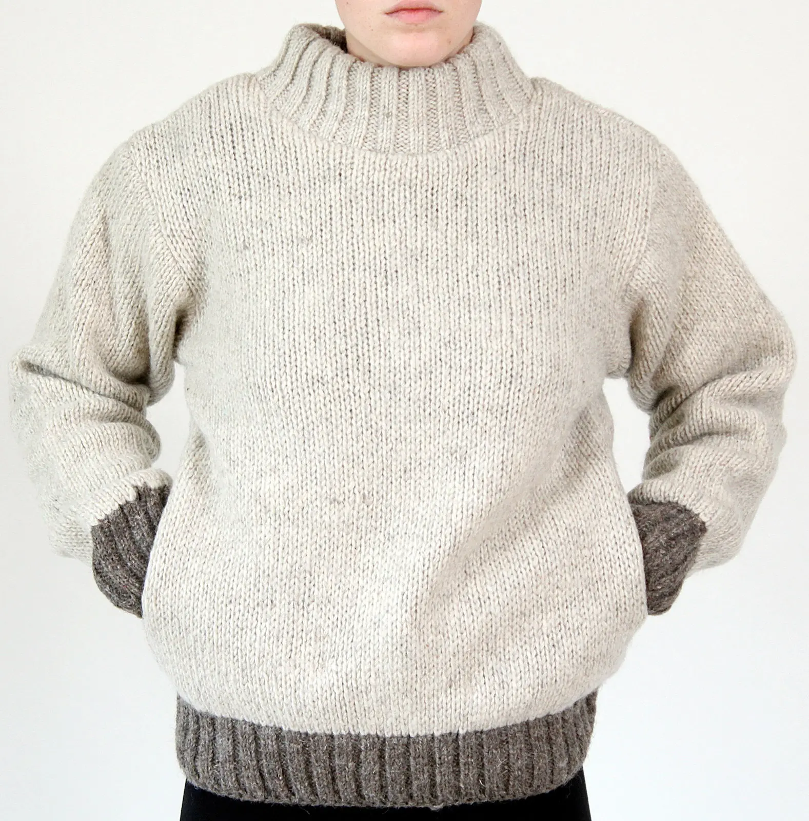 Осенне-зимние мужские свитера с высоким воротником повседневные толстые