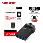 Флеш-накопитель SanDisk, оригинальный USB 3,1, CZ430, ультра супер мини-флеш-накопитель, 16 ГБ, до 130 МБс.