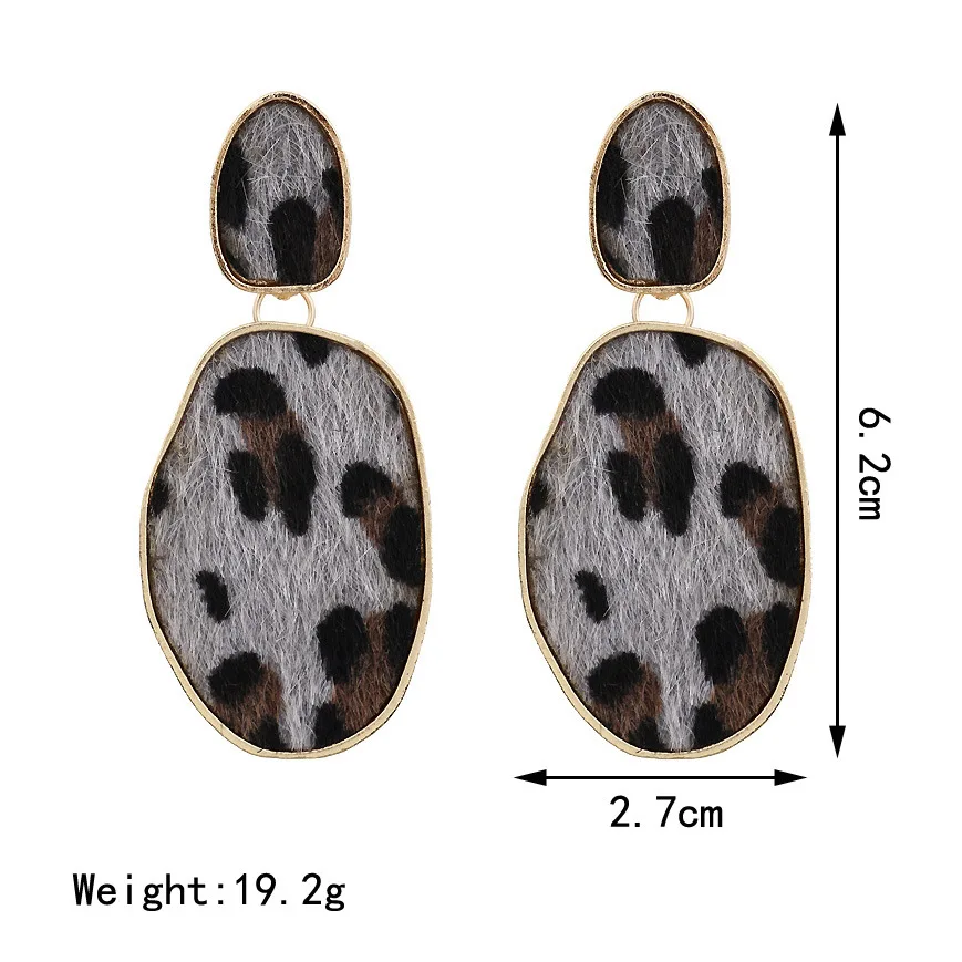 HOCOLE винтажные леопардовые Висячие серьги для женщин Za бренд Boho Геометрическая