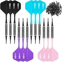 cyeelife 1214g soft tip darts set 12 packs with 4 colors one piece flights100 plastic points4 colors each 25pcs