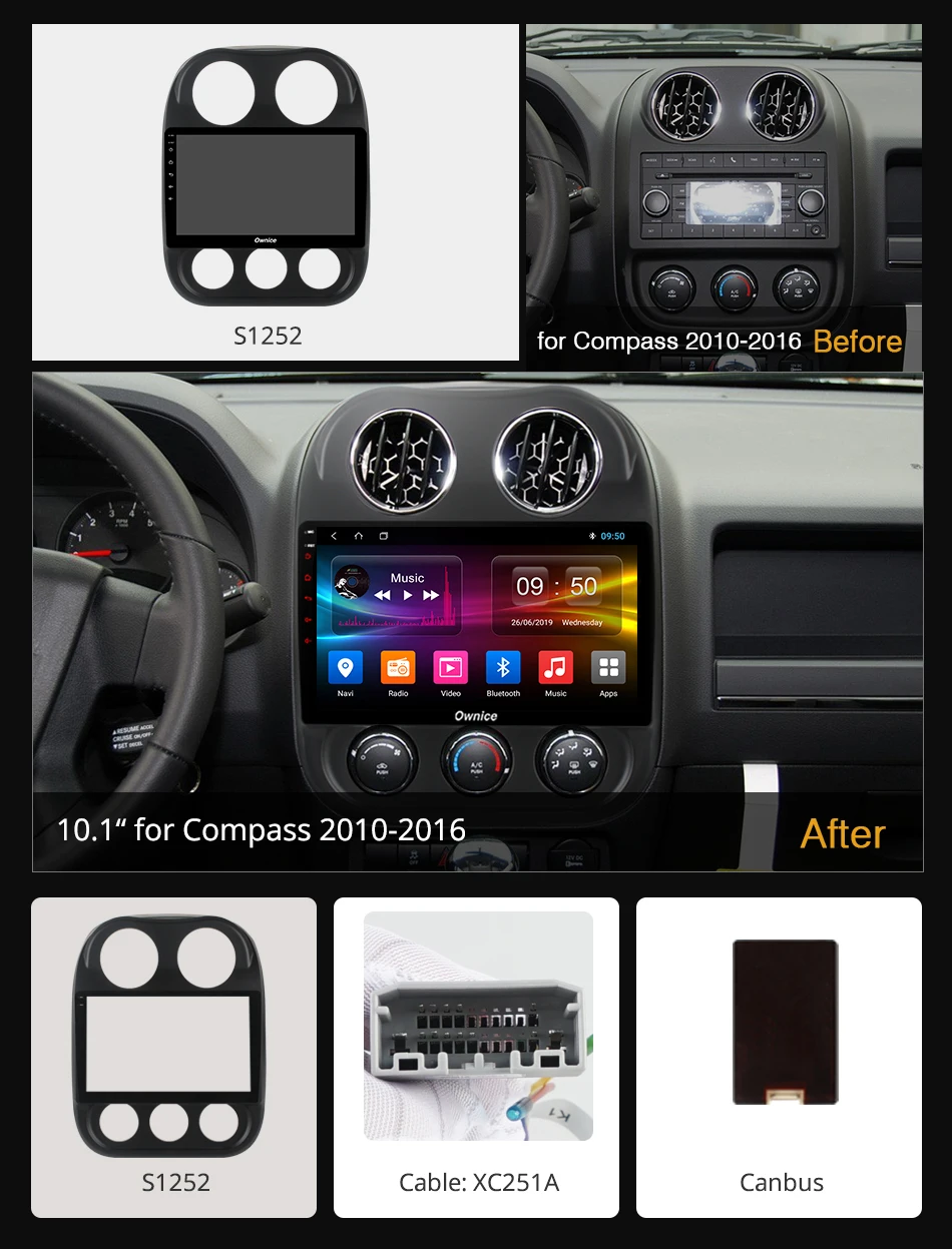 Ownice 10 1 &quotВосьмиядерный Android 9 0 автомобильный проигрыватель с радио и GPS для Jeep