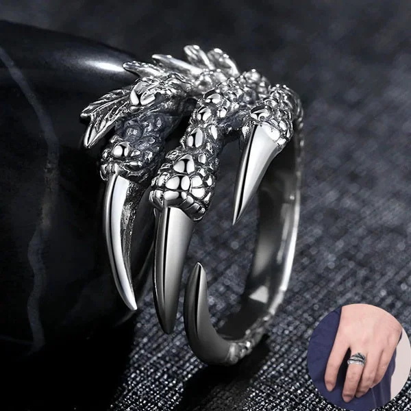 Delysia King Men Punk Domineering Personality Dragon Claw Ring (opening Adjustable)