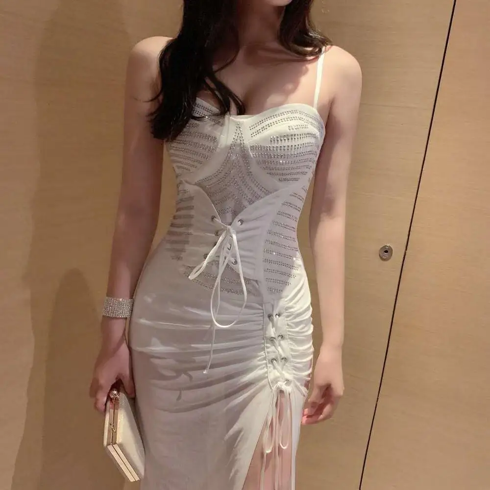 

Formal Long Evening Prom Dress Sleeveless Backless Strap Sexy Lace Elegant Women Gown Robe De Soiree
