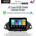 1280*720 8G + 128G 8Core Carplay DSP Android 11,0 автомобильный dvd-плеер GPS WIFI Bluetooth 5,0 RDS радио для Ford Escape Kuga 2 2013-2017