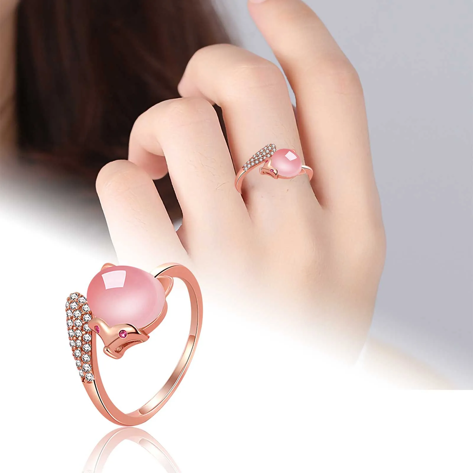 Кольца женские ювелирные изделия Милая романтичная леди светильник розово
