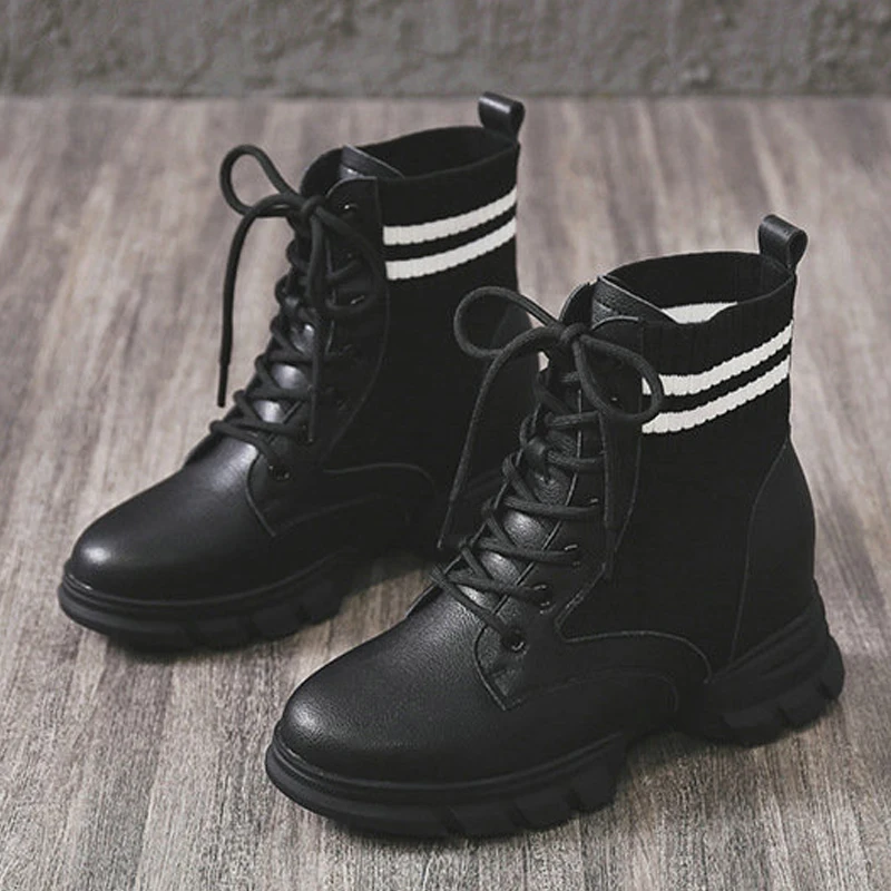 Осенние женские модные туфли на танкетке в стиле ретро ботильоны платформе