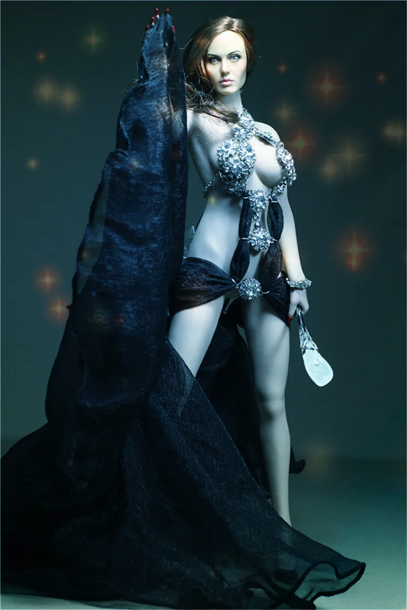 

Mnotht 1/6 Scale Night Witch Black Dress Sexy Bright Skirt for 12in Action Figure Female Soldier Toy